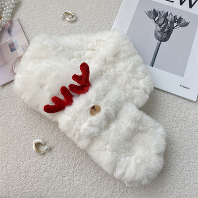 Γυναικείο βελούδινο κασκόλ με τρισδιάστατο στοιχείο