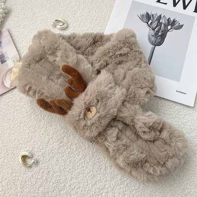 Γυναικείο βελούδινο κασκόλ με τρισδιάστατο στοιχείο