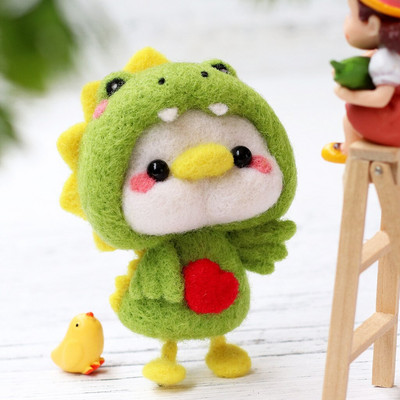 Ζωικό μαλλί τσόχα Felting Cat Diy Poke Fun Χειροποίητη κούκλα Ζευγάρι Υλικό Πακέτο τσόχα Διακόσμηση Δώρο Κοσμήματα βελούδινο στολίδι κούκλας