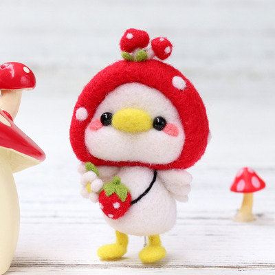 Ζωικό μαλλί τσόχα Felting Cat Diy Poke Fun Χειροποίητη κούκλα Ζευγάρι Υλικό Πακέτο τσόχα Διακόσμηση Δώρο Κοσμήματα βελούδινο στολίδι κούκλας