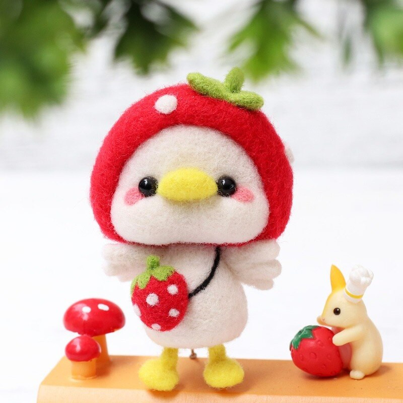 Ζωικό μαλλί τσόχα Felting Cat Diy Poke Fun Χειροποίητη κούκλα Ζευγάρι Υλικό Πακέτο τσόχα Διακόσμηση Δώρο Κοσμήματα βελούδινο στολίδι κούκλας