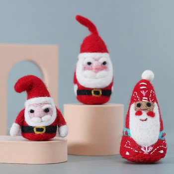 Άγιος Βασίλης Felt Wool Felting Diy Poke Fun Χειροποίητη Κούκλα Ζευγάρι Υλικό Πακέτο Δώρο τσόχα Διακόσμηση Κοσμήματα Χριστουγεννιάτικα Διακοσμητικά
