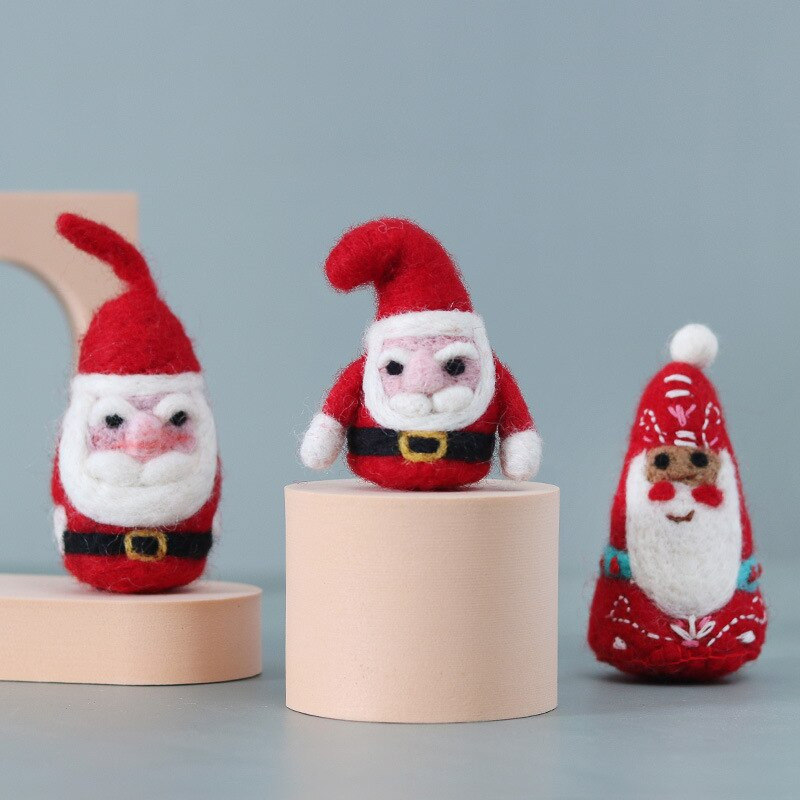 Άγιος Βασίλης Felt Wool Felting Diy Poke Fun Χειροποίητη Κούκλα Ζευγάρι Υλικό Πακέτο Δώρο τσόχα Διακόσμηση Κοσμήματα Χριστουγεννιάτικα Διακοσμητικά