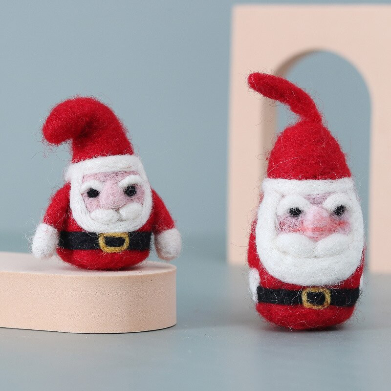 Άγιος Βασίλης Felt Wool Felting Diy Poke Fun Χειροποίητη Κούκλα Ζευγάρι Υλικό Πακέτο Δώρο τσόχα Διακόσμηση Κοσμήματα Χριστουγεννιάτικα Διακοσμητικά