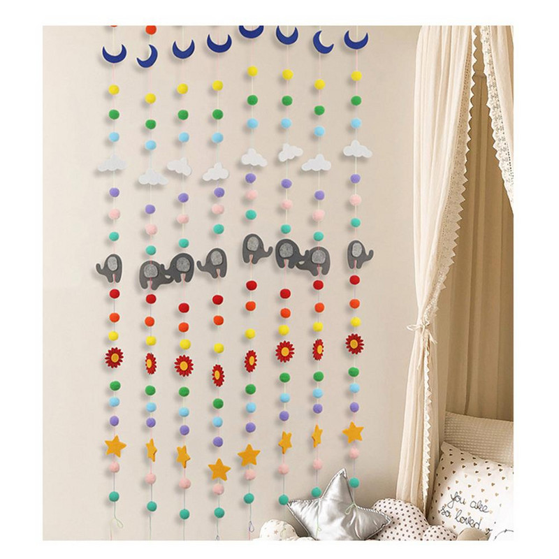 8 τμχ Diy πολύχρωμες βελούδινες χορδές μπάλας Rainbow Cartoon Ball Διακοσμήσεις για κουρτίνες τοίχου για το σπίτι