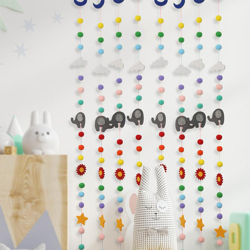 8 τμχ Diy πολύχρωμες βελούδινες χορδές μπάλας Rainbow Cartoon Ball Διακοσμήσεις για κουρτίνες τοίχου για το σπίτι