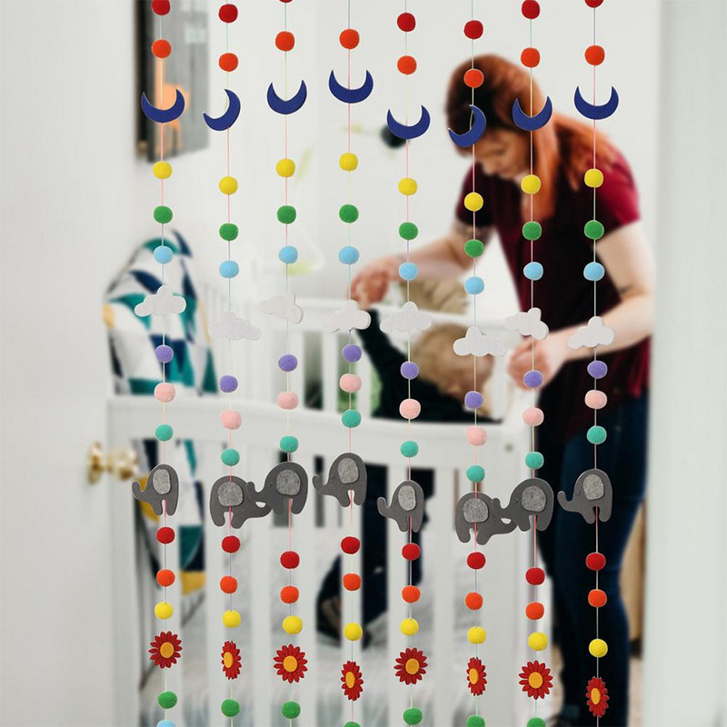 8 τμχ Diy πολύχρωμες βελούδινες χορδές μπάλας Rainbow Cartoon Ball Διακοσμήσεις για κουρτίνες τοίχου για το σπίτι