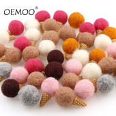 5τμχ Μάλλινη μπάλα τσόχα Μίνι μάλλινη τσόχα DIY Παγωτό βελούδινο παιχνίδι Χειροποίητο κόσμημα μάλλινη μπάλα Αξεσουάρ μαλλιών Κούκλα