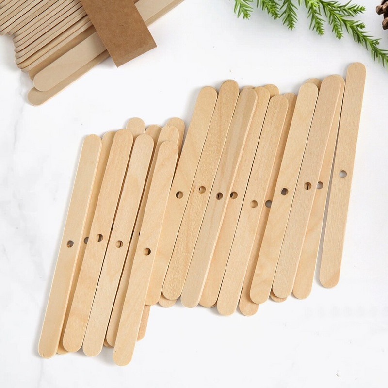 50 vnt medinis vaško šerdies laikiklis Sojų vaškas žvakėms Aromaterapinis žvakių gaminimo įrankis Žvakių gaminimo reikmenys Wick centravimo įtaisas