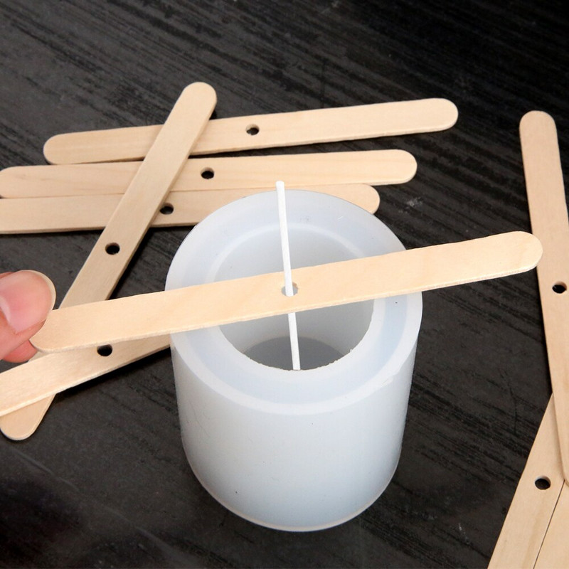 50 vnt medinis vaško šerdies laikiklis Sojų vaškas žvakėms Aromaterapinis žvakių gaminimo įrankis Žvakių gaminimo reikmenys Wick centravimo įtaisas