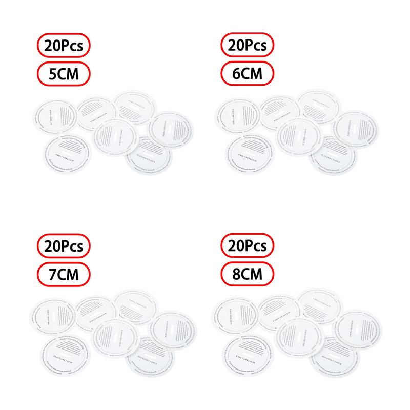 20 vnt spausdintų žvakių dangteliai nuo dulkių Apsaugos nuo lašų popierinis dangtelis permatomas vienkartinis, skirtas rankdarbiams žvakėms gaminti.