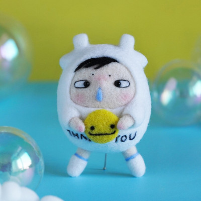 Κούκλα κινουμένων σχεδίων Diy Poke Fun Υλικό Πακέτο Μαλλί τσόχα Λούτρινες κούκλες Χειροποίητο Δώρο Γενεθλίων Ζευγαριού Στολίδι Δώρο Δώρο Κοσμήματα