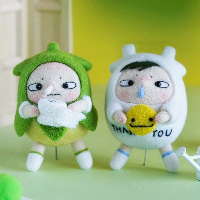 Κούκλα κινουμένων σχεδίων Diy Poke Fun Υλικό Πακέτο Μαλλί τσόχα Λούτρινες κούκλες Χειροποίητο Δώρο Γενεθλίων Ζευγαριού Στολίδι Δώρο Δώρο Κοσμήματα