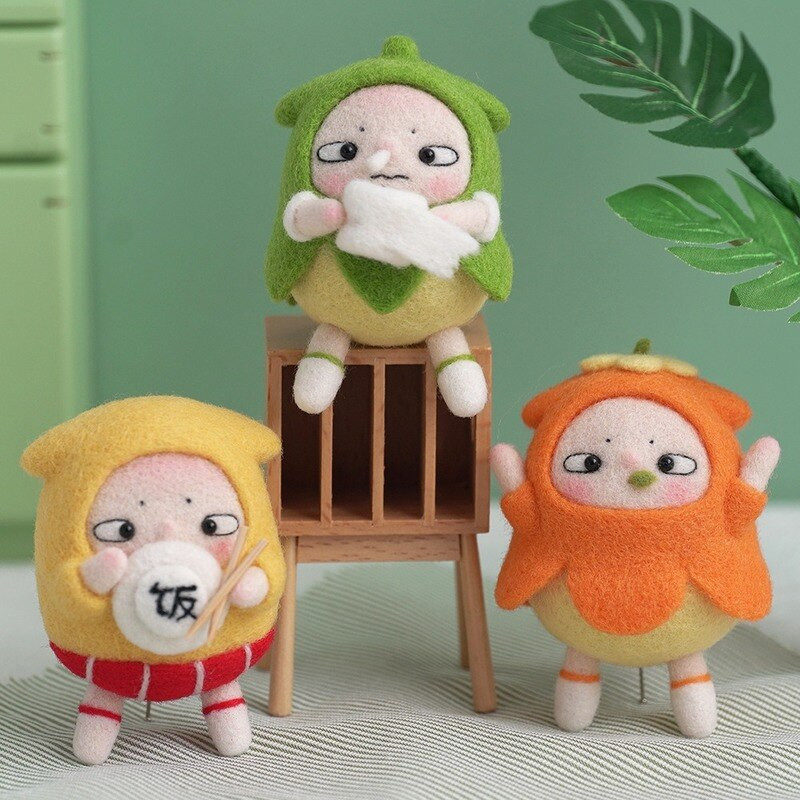 Κούκλα κινουμένων σχεδίων Diy Poke Fun Υλικό Πακέτο Μαλλί τσόχα Λούτρινες κούκλες Χειροποίητο Δώρο Γενεθλίων Ζευγαριού Στολίδι Δώρο Δώρο Κοσμήματα