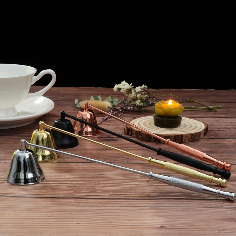 1 vnt ilgos rankenos varpelio formos nerūdijančio plieno žvakės Wick Bell Saugiai žvakių kvapą mažinantis liepsnos įrankis Namų gesinimo įrankiai