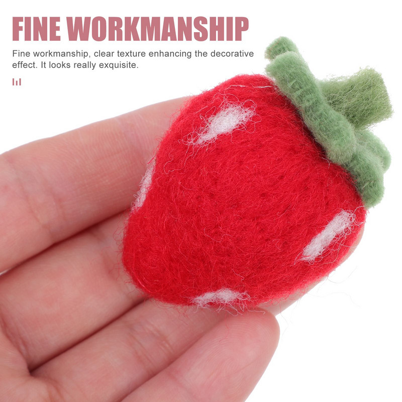 Vilt maasikavillast käsitöö Dekoratsioon Peakatted Kaunistused Kaunistused Ehted Isemeisterdatud Käsitsi viltimine