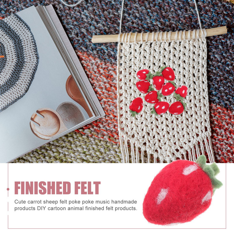 Vilt maasikavillast käsitöö Dekoratsioon Peakatted Kaunistused Kaunistused Ehted Isemeisterdatud Käsitsi viltimine