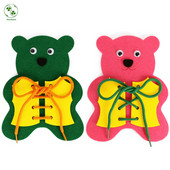 Vilt Little Bear School Õppevahendid Omatehtud õppematerjal Lasteaed Õpi siduma Kinga Lausriie vildist käsitöö 19X14,5cm