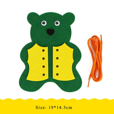 Vilt Little Bear School Õppevahendid Omatehtud õppematerjal Lasteaed Õpi siduma Kinga Lausriie vildist käsitöö 19X14,5cm