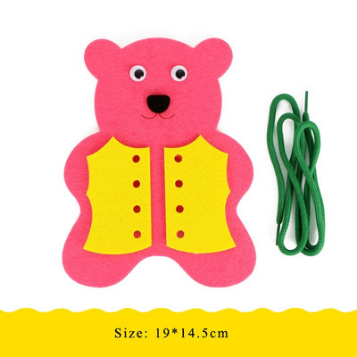 Vilt Little Bear School Õppevahendid Omatehtud õppematerjal Lasteaed Õpi siduma Kinga Lausriie vildist käsitöö 19X14,5cm