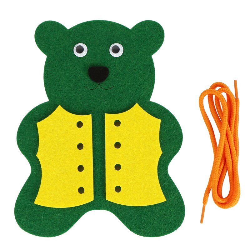 Vilt Little Bear School Õppevahendid Omatehtud õppematerjal Lasteaed Õpi siduma Kinga Lausriie vildist käsitöö 19X14,5cm