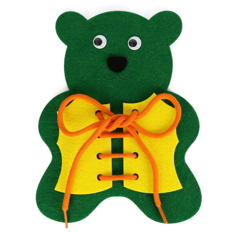 Vilt Little Bear School Õppevahendid Omatehtud õppematerjal Lasteaed Õpi siduma Kinga Lausriie vildist käsitöö 19X14,5cm