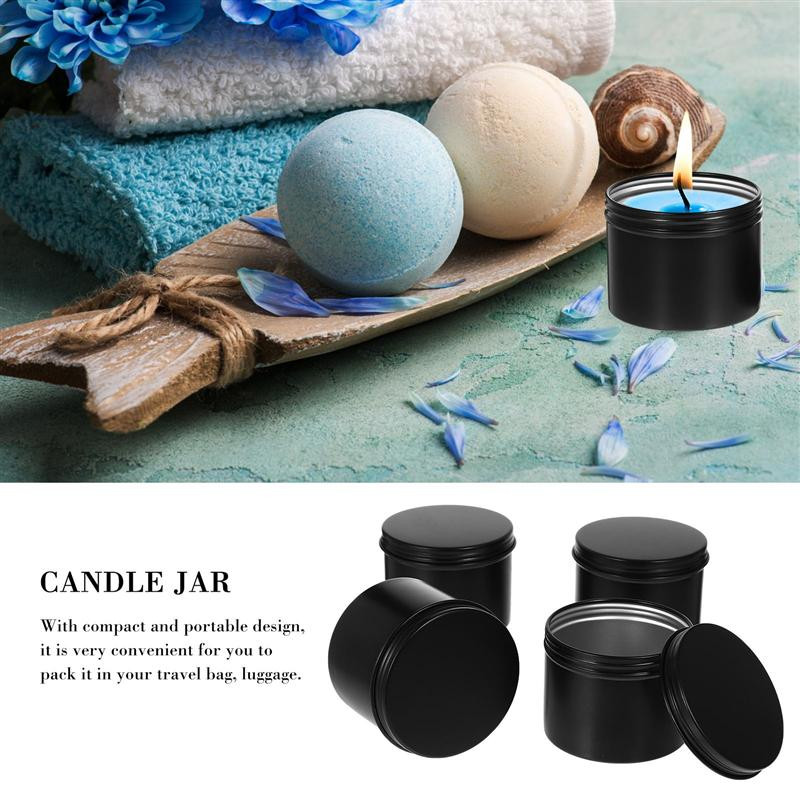 4/6 tk ümmargune alumiiniumist taastäidetav purk teekonteiner Küünal DIY alumiiniumkarp Metallist konservid DIY küünlakonteinerid küünlapurgid