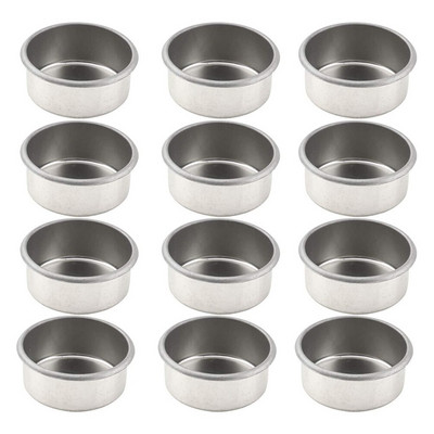 6vnt/12vnt metalinis arbatos žibintas Mažas apvalus žvakių laikiklis puodeliai DIY žvakių vaškas amatų konteineriai DIY žvakės amatai