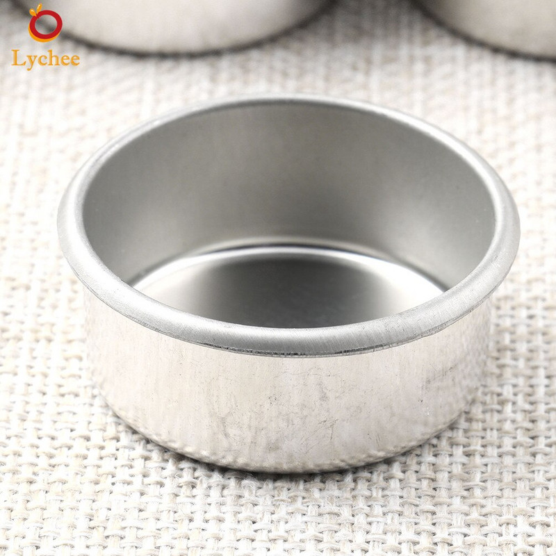 6vnt/12vnt metalinis arbatos žibintas Mažas apvalus žvakių laikiklis puodeliai DIY žvakių vaškas amatų konteineriai DIY žvakės amatai