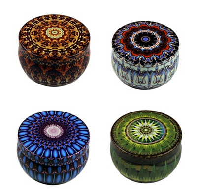 4 Τμ/Παρτίδα Vintage Κερί Βάζο με Καπάκι 6x4cm Χειροποίητα Κεριά DIY Making Container Mini Tins Μεταλλική αποθήκευση Μικρό κουτί δώρου