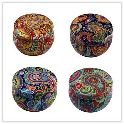 4 Τμ/Παρτίδα Vintage Κερί Βάζο με Καπάκι 6x4cm Χειροποίητα Κεριά DIY Making Container Mini Tins Μεταλλική αποθήκευση Μικρό κουτί δώρου