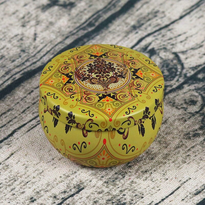 4 Τμ/Παρτίδα Vintage Κερί Βάζο με Καπάκι 6x4cm Χειροποίητα Κεριά DIY Making Container Mini Tins Μεταλλική αποθήκευση Μικρό κουτί δώρου