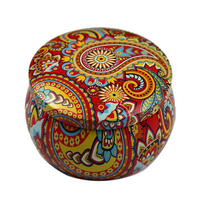 4 Τμ/Παρτίδα Vintage Κερί Βάζο με Καπάκι 6x4cm Χειροποίητα Κεριά DIY Making Container Mini Tins Μεταλλική αποθήκευση Μικρό κουτί δώρου