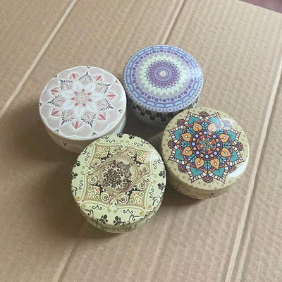 4 Τμ/Παρτίδα Vintage Κερί Βάζο με Καπάκι 6x4cm Χειροποίητα Κεριά DIY Making Container Mini Tins Μεταλλική αποθήκευση Μικρό κουτί δώρου