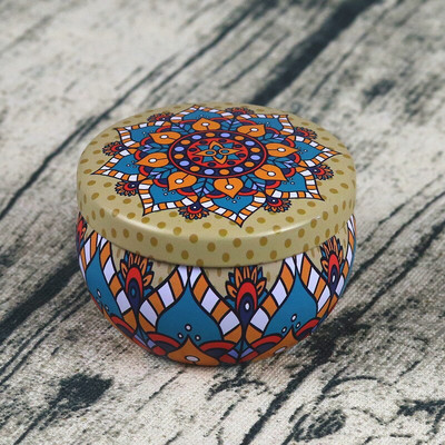 4 Τμ/Παρτίδα Vintage Κερί Βάζο με Καπάκι 6x4cm Χειροποίητα Κεριά DIY Making Container Mini Tins Μεταλλική αποθήκευση Μικρό κουτί δώρου