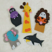 Προσωπικό σχέδιο Felt Animal Finger Doll DIY Μη υφαντό ύφασμα τσόχα Για διδασκαλία εκμάθησης διακόσμησης