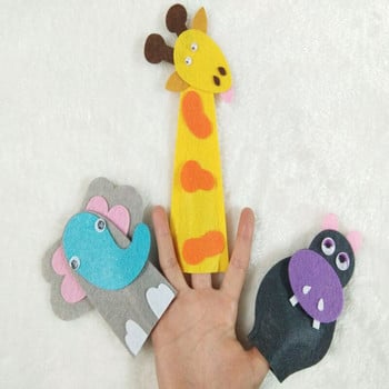 Персонален дизайн Филцова животинска кукла с пръсти Направи си сам Нетъкан филцов плат За преподаване на декорация за обучение