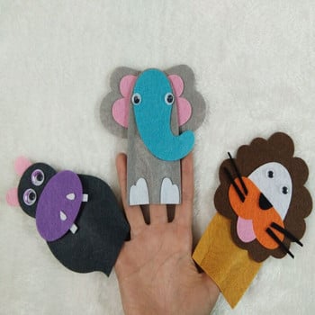 Персонален дизайн Филцова животинска кукла с пръсти Направи си сам Нетъкан филцов плат За преподаване на декорация за обучение