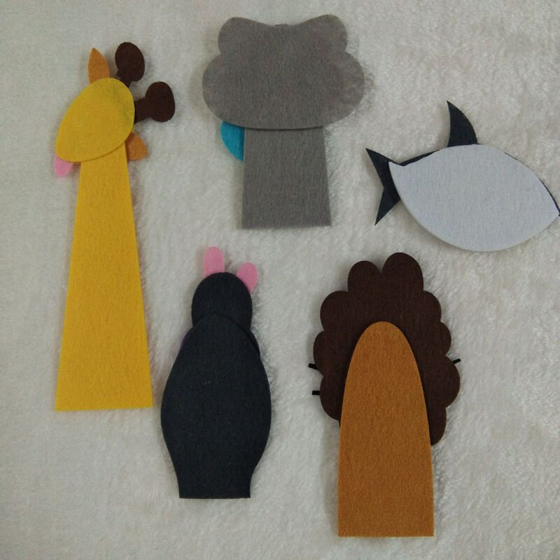 Προσωπικό σχέδιο Felt Animal Finger Doll DIY Μη υφαντό ύφασμα τσόχα Για διδασκαλία εκμάθησης διακόσμησης