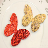 5,5x7cm Bling Bling Chunky Glitter Gold & Red Butterfly Felt DIY Ραπτική Διακόσμηση πάρτι φουρκέτας