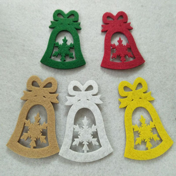 5бр. Красиви 5 цвята Голям малък избор Bling Bling Glitter Коледна снежинка Bell Felt Fabric Детски ръчно изработен нетъкан текстил