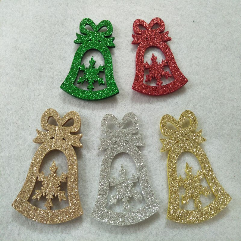 5 τμχ Pretty 5 Χρώματα Μεγάλη Μικρή Επιλογή Bling Bling Glitter Χριστουγεννιάτικη νιφάδα χιονιού καμπάνα τσόχα ύφασμα Παιδικό χειροποίητο μη υφαντό