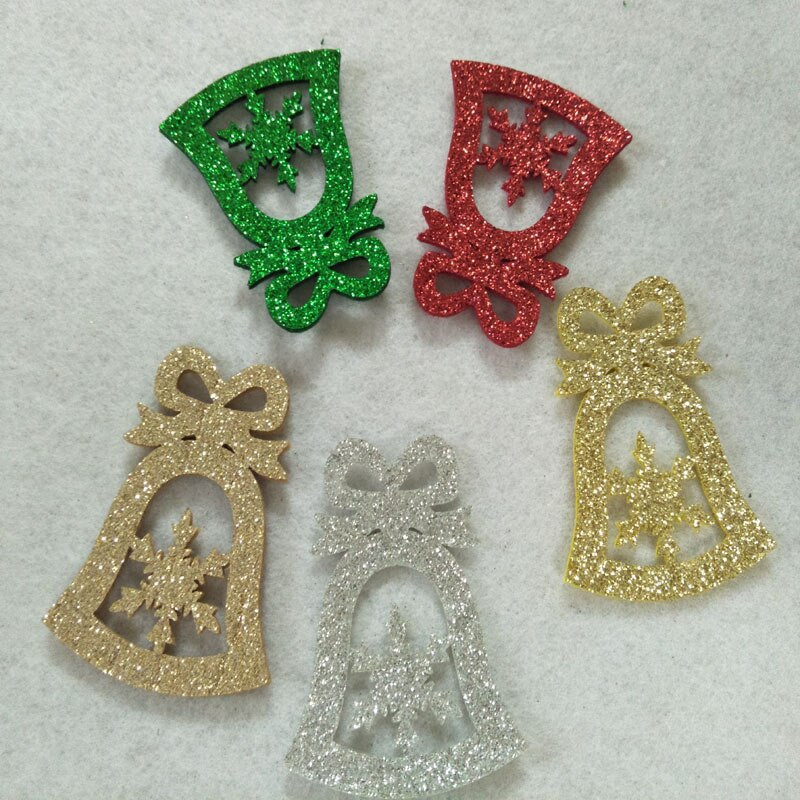 5 τμχ Pretty 5 Χρώματα Μεγάλη Μικρή Επιλογή Bling Bling Glitter Χριστουγεννιάτικη νιφάδα χιονιού καμπάνα τσόχα ύφασμα Παιδικό χειροποίητο μη υφαντό