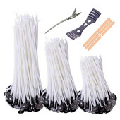 103tk vahatatud puuvillane küünlatahtide komplekt koos alusega Originaalsed suitsuvabad küünlatahtid Sojaõli vahasüdamik, kootud küünalde valmistamise tarvikud