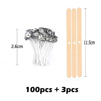 103tk vahatatud puuvillane küünlatahtide komplekt koos alusega Originaalsed suitsuvabad küünlatahtid Sojaõli vahasüdamik, kootud küünalde valmistamise tarvikud