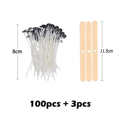 103tk vahatatud puuvillane küünlatahtide komplekt koos alusega Originaalsed suitsuvabad küünlatahtid Sojaõli vahasüdamik, kootud küünalde valmistamise tarvikud