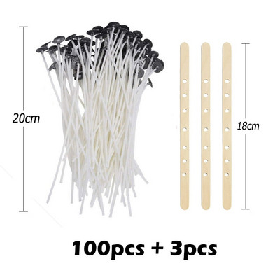 103tk vahatatud puuvillane küünlatahtide komplekt koos alusega Originaalsed suitsuvabad küünlatahtid Sojaõli vahasüdamik, kootud küünalde valmistamise tarvikud