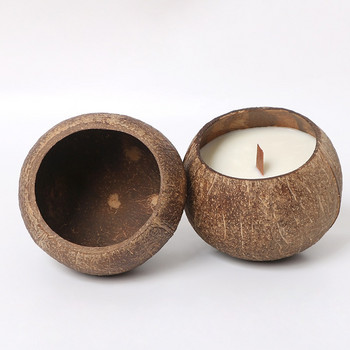 Креативна кокосова черупка Направи си сам Контейнер за правене на ароматизирани свещи Празна купа Чаша за свещи от соев восък Ръчно изработени аксесоари за правене на свещи