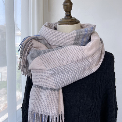 Eșarfă casual de toamnă iarnă în carouri pentru femei