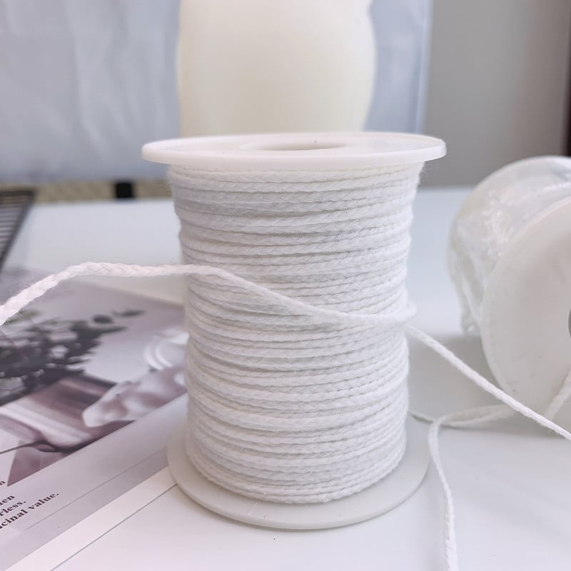 1 rull 200 jalga 61M valge küünlataht puuvillane küünal kootud küünla meisterdamise materjali jaoks suitsuvaba vaha puhas puuvillane südamik